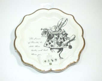 Alice In Wonderland Paper Plates Tea Party Supply John Tenniel Illustrations 12 Plates 4 Designs