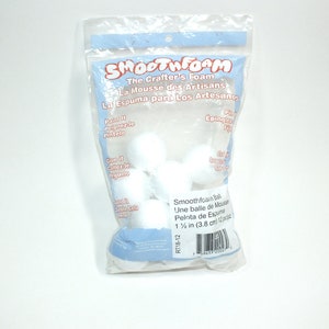 Vintage Smooth Foam Ball 12 Small Balls for Craft Projects Doll and Ornament Making