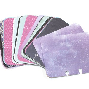 43 Tarjetas de memoria Dex Índice Tarjetas Rolodex Constelaciones Púrpura Recuerdos Papel Ephemera R36