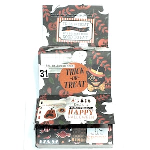 Halloween Themed Junk Journal Accordion Style - Upcycled Chocolate Box