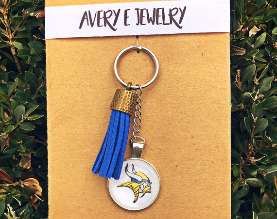 North White Vikings Tassel Keychain
