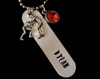 Personalized Wrestling Charm Necklace/Wrestler/Wrestling Mom/Wrestler Mom/Wrestling Girlfriend/Wrestler Keychain/Wrestling Keychain/Athlete