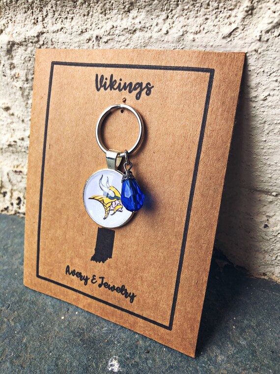 North White Vikings Blue Jewel Keychain