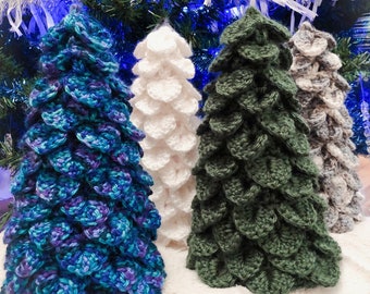 CROCHET Christmas Tree PATTERN: Evergreen Christmas Tree/DIY Decor/Christmas Decor/Crocodile Stitch/Christmas Decoration/Crochet Pattern