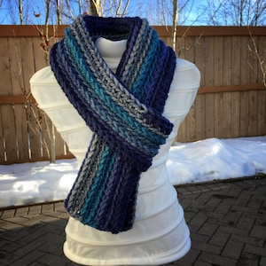CROCHET SCARF PATTERN:Boulevard Scarf/Crochet Scarf/Chunky Knits/Scarf/Crochet/Chunky/For Him/For Her/Unisex Scarf/Caron Cakes