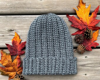 CROCHET BEANIE PATTERN: Wilderness Beanie/Fold Up Beanie/Pattern/Unisex/Knit Look/Beanie Pattern/For Her/For Him/For Baby/Child/Hat