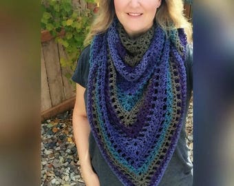 CROCHET Triangle Shawl PATTERN:Sonoma Triangle Shawl Scarf/Triangle Scarf/Crochet Shawl/Crochet Scarf/Crochet Pattern/Spring Fashion