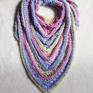 CROCHET Triangle Scarf PATTERN: Summerland Triangle Shawl Scarf/Shawl Pattern/Crochet/Caron Cotton Cakes Pattern/Spring Fashion/Shawl/Scarf image 9