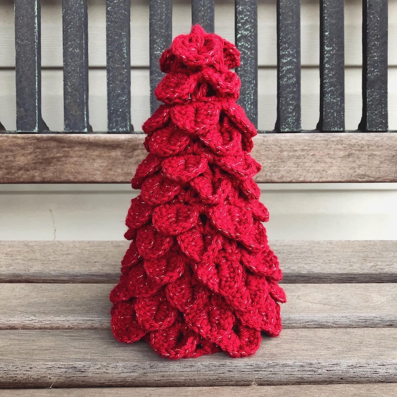 CROCHET Christmas Tree PATTERN: Evergreen Christmas Tree/DIY Decor/Christmas Decor/Crocodile Stitch/Christmas Decoration/Crochet Pattern image 4