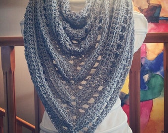 CROCHET Triangle Scarf PATTERN: Summerland Triangle Shawl Scarf/Shawl Pattern/Crochet/Caron Cotton Cakes Pattern/Spring Fashion/Shawl/Scarf