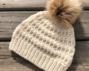 CROCHET HAT PATTERN: Brookview Beanie/Crochet Pattern/Crochet Beanie/Crochet/Textured Hat/For Women/Pattern/Winter Wear/Winter Knits