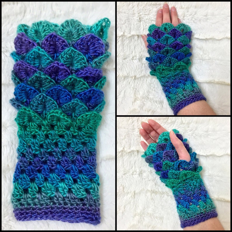 CROCHET PATTERN Erebor Dragon Scale Fingerless Gloves/dragon Etsy Canada