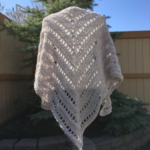 CROCHET Triangle Scarf PATTERN: Summerland Triangle Shawl Scarf/Shawl Pattern/Crochet/Caron Cotton Cakes Pattern/Spring Fashion/Shawl/Scarf image 7