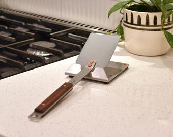 Flexible Stainless Spatula + Utensil Rest, Personalized Engraving