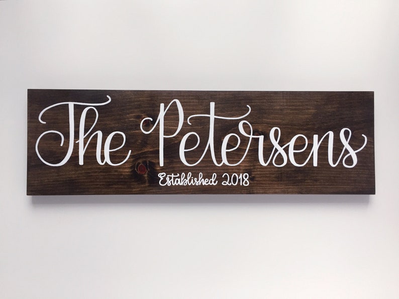 Family Name Sign, Last Name Sign, Established Sign, Personalized Gift, Wood Sign, Rustic Home Decor, Wedding Gift, Anniversary Gift image 2