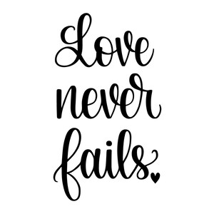 Love Never Fails Printable Art, 1 Corinthians 13 Digital Print, Printable Christian Wall Art, Wedding Gift, Bible Scripture Printable Quote