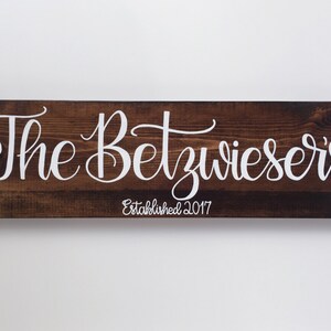 Family Name Sign, Last Name Sign, Established Sign, Personalized Gift, Wood Sign, Rustic Home Decor, Wedding Gift, Anniversary Gift image 4
