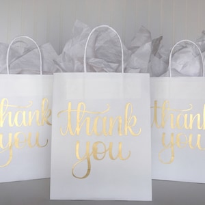 Thank You Gift Bag, Birthday Favor Bag, Custom Gift Bag, Wedding Guest Gift, Groomsman Gift Bag, Bridal Party Gift Bag, Handwritten Gift Bag