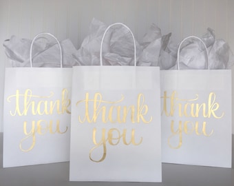 Thank You Gift Bag, Birthday Favor Bag, Custom Gift Bag, Wedding Guest Gift, Groomsman Gift Bag, Bridal Party Gift Bag, Handwritten Gift Bag