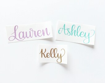 Hand Lettered Name Decal, Personalized Name Decal, Custom Vinyl Decal, Tumbler Decal for Women, Car Decal, Wine Glass Decal, Laptop Decal