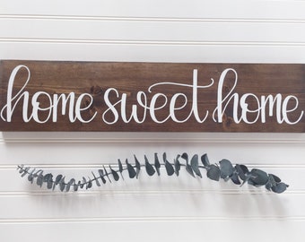 Home Sweet Home Sign, Housewarming Gift, Rustic Wood Sign, Wooden Sign, Rustic Wall Decor, Entryway Decor, Foyer Decor, Wooden Wall Decor