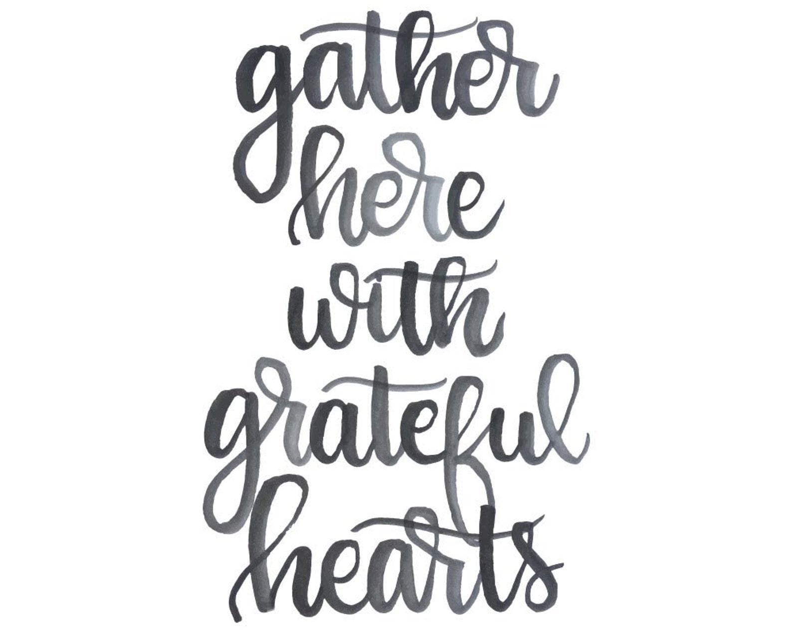 Gather Here With Grateful Hearts Watercolor Printable - Etsy