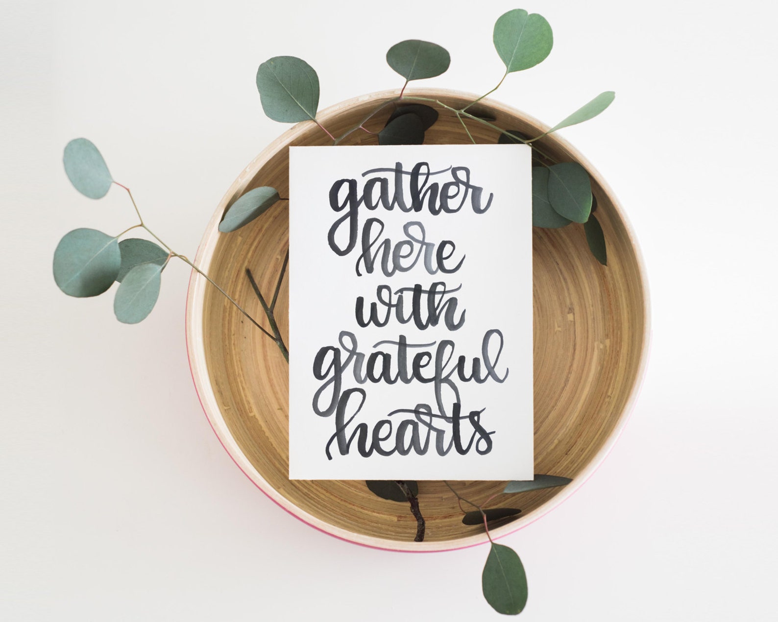 Gather Here With Grateful Hearts Watercolor Printable - Etsy
