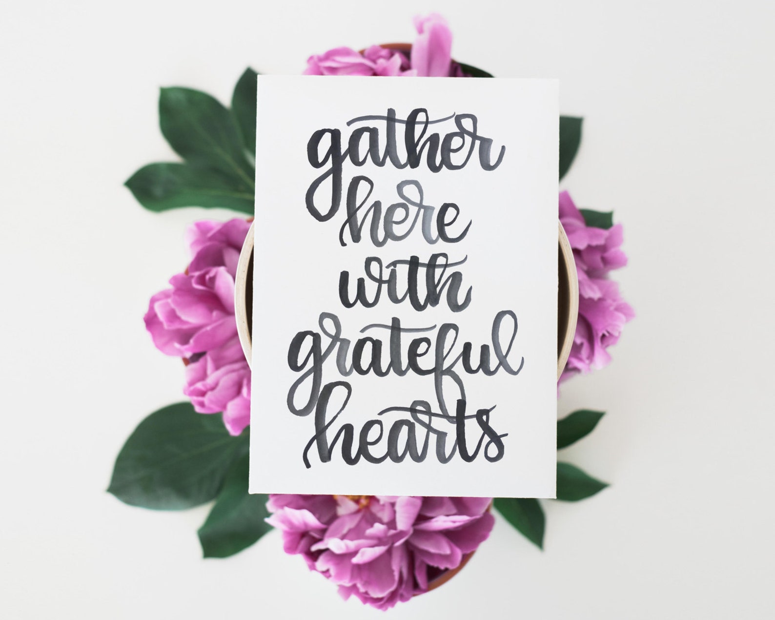 Gather Here With Grateful Hearts Watercolor Printable - Etsy