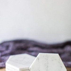 SIX Marble Hexagon Coasters FREE SHIPPING Set Of 6 image 3
