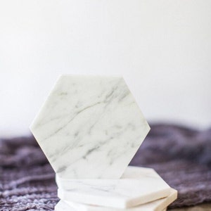 SIX Marble Hexagon Coasters FREE SHIPPING Set Of 6 image 5