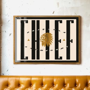 Impresión vintage de jefe indio nativo americano, tipografía indígena occidental, póster de arte vaquero antiguo, arte mural de rancho de vaqueros e indios