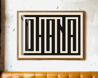 Ohana Typography Art Print, Hawaiian Poster, Ohana means family, Hawaii Retro Wall Decor, Modern Beach House, Surfer Gift, Coastal Print