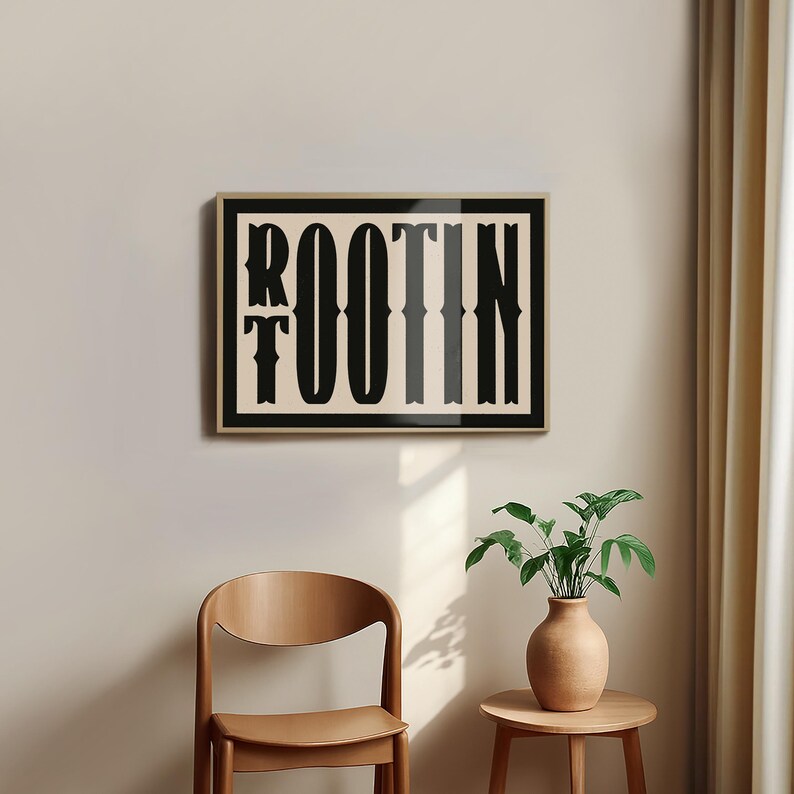 Rootin Tootin Poster, Western Wall Art, Retro Typography Print, Cowboy Wall Decor, Modern farmhouse Decor, Southwest and Southern Art image 6