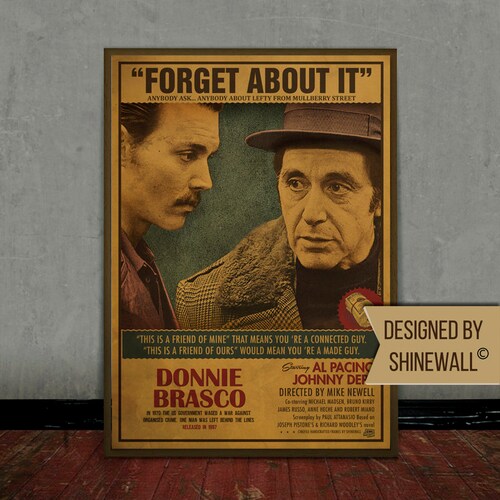 Donnie Brasco Al Pacino Johnny Depp Retro Movie Print | Etsy Canada