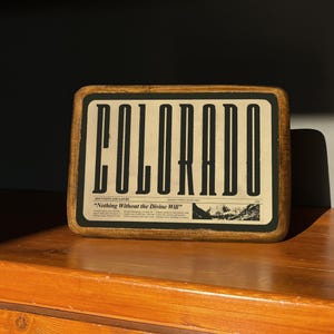 Cartello Colorado, cartello in legno tipografia retrò, arte murale in stile country Colorado, targa rustica in legno arte cottage, stampa XL, cartello da parete vintage