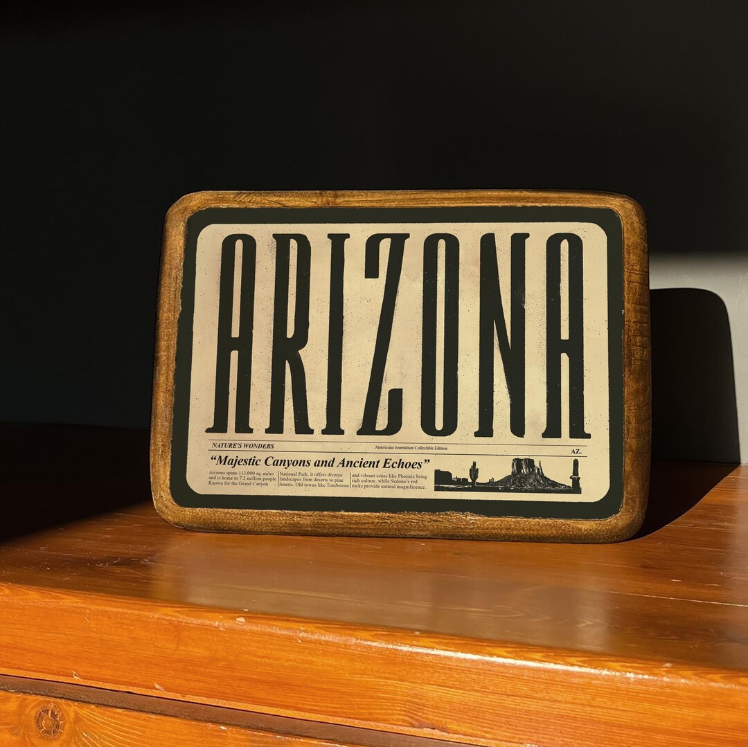 Arizona Sign, Rustic Cottage Sign, Arizona Country Style Wall Art ...