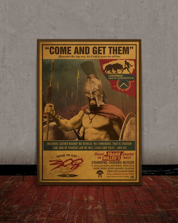 300 Spartans King Leonidas Movie Poster Etsy 300 Spartans King Leonidas Movie Poster Etsy