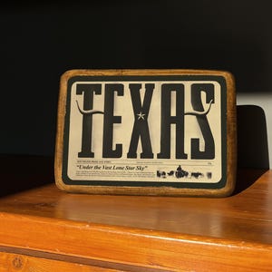Texas Wall Art, cartello in legno tipografia retrò, decorazione da parete moderna per fattoria, regalo da viaggio stampa rustica vintage, moderna arte da parete per baita di campagna