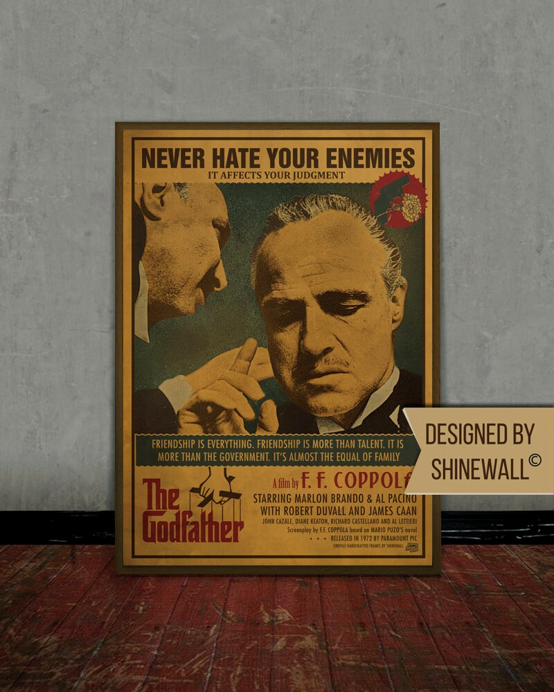 The Godfather, Vito Corleone, Retro movie poster