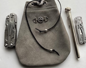 horse pouch, leather medicine bag, amulet bag,leather crystal pouch,medicine pouch, medicine bag, grey leather medicine bag