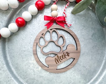 Custom Engraved Paw Ornament | Dog Ornament, Dog Paw Ornament, Dog Christmas Ornament