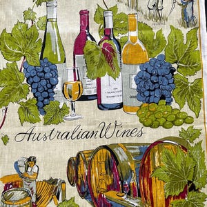 Yarrawonga Australian Wines souvenir tea towel.