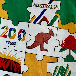 Australiana Bicentennial tea towel