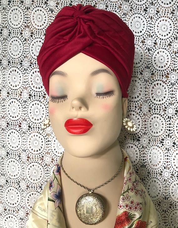 Vintage style pleated turban in several colours - Gem display picture 1