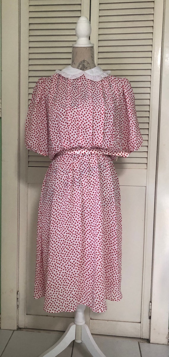 1980s polkadot dress