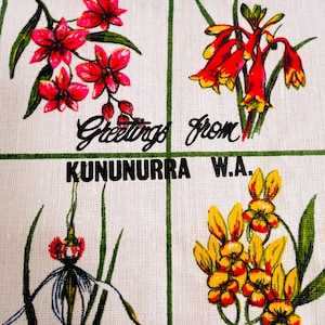 Western Australian wildflowers tea towel