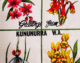 Western Australian wildflowers tea towel
