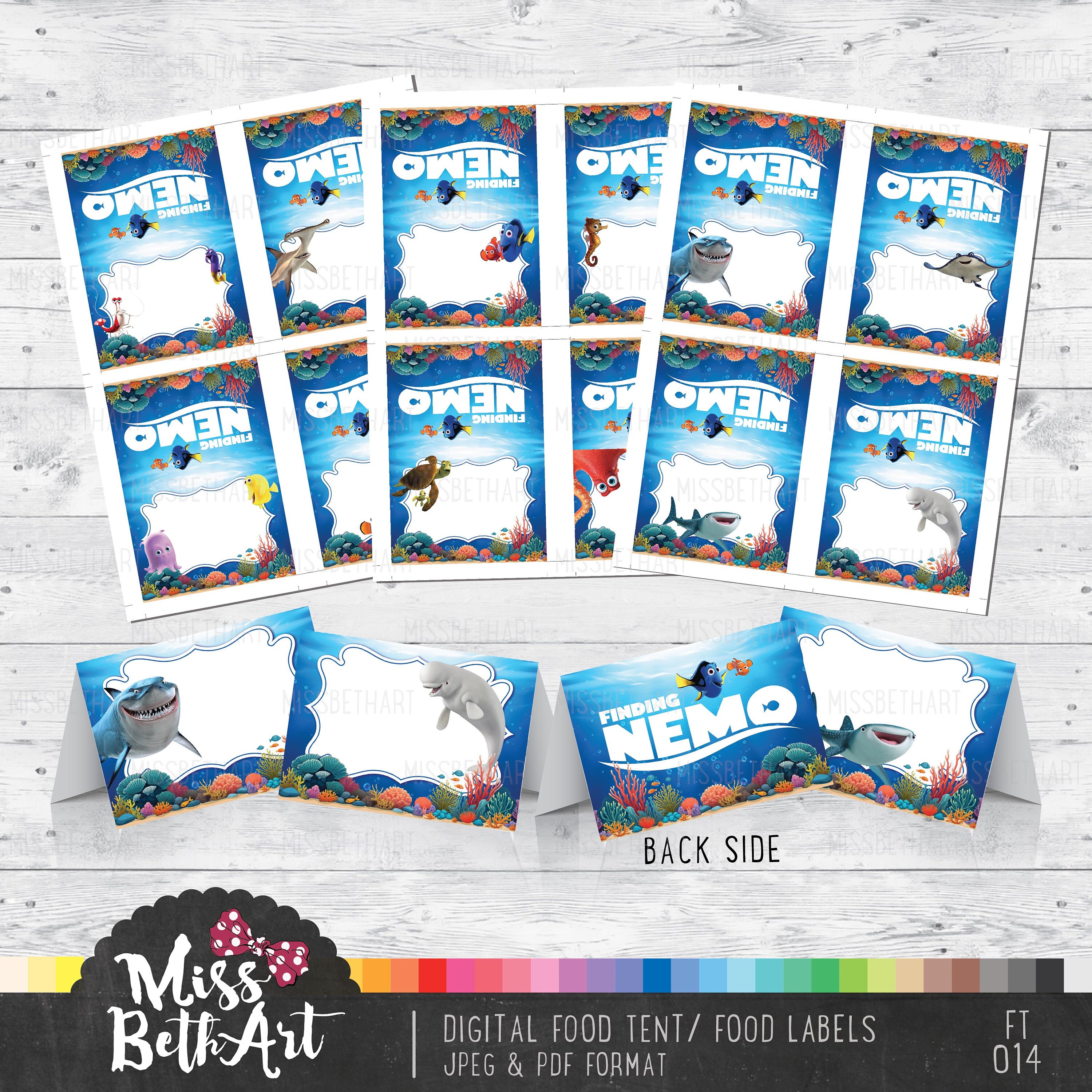 Instant Download Digital Nemo Food Labels, Undersea Food Tent, Birthday ...