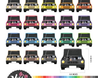 30 Colors Car service Clipart. School Bulletin board Clipart. Planner sticker Clipart - Instant Download