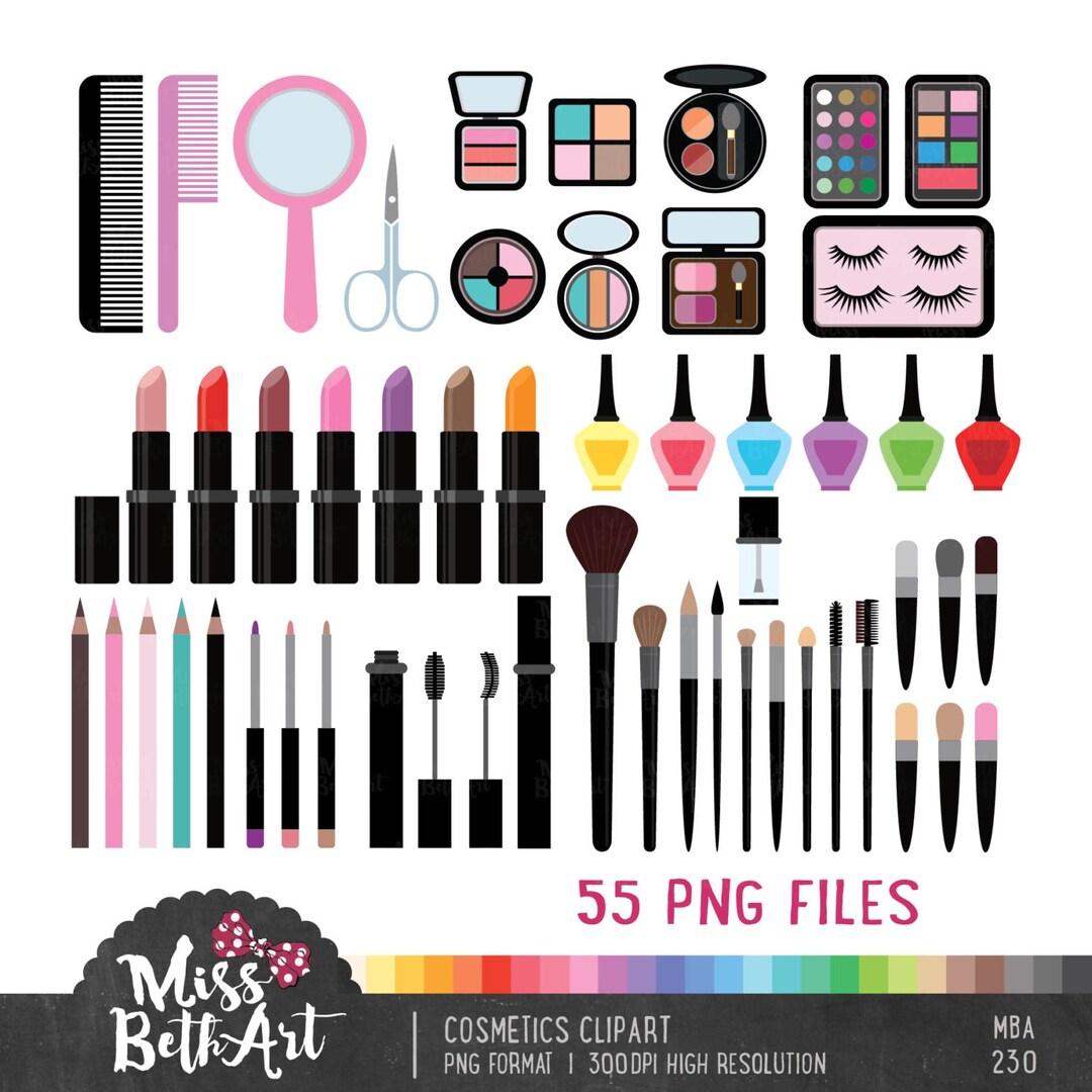 Makeup Lipsticks Nail Polish Clipart Instant Download Etsy